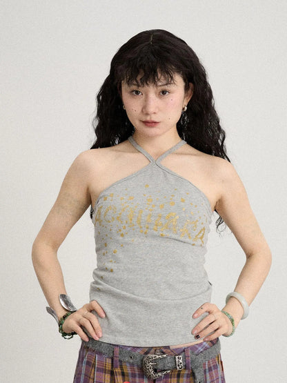 Bangkok Beach Metallic Halter Top