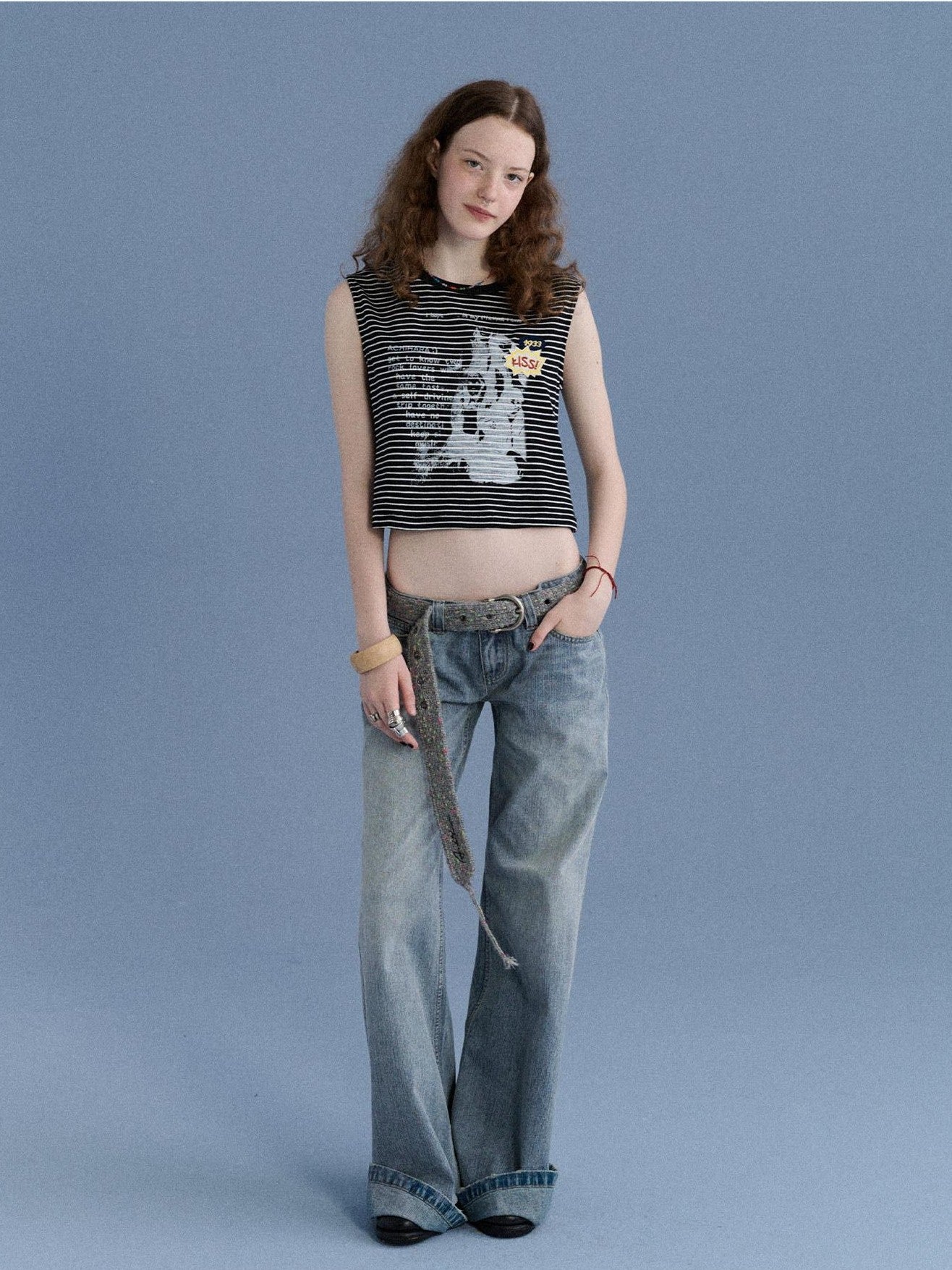 Achihara Beach Washed Low Waist Slight Stretch Women&