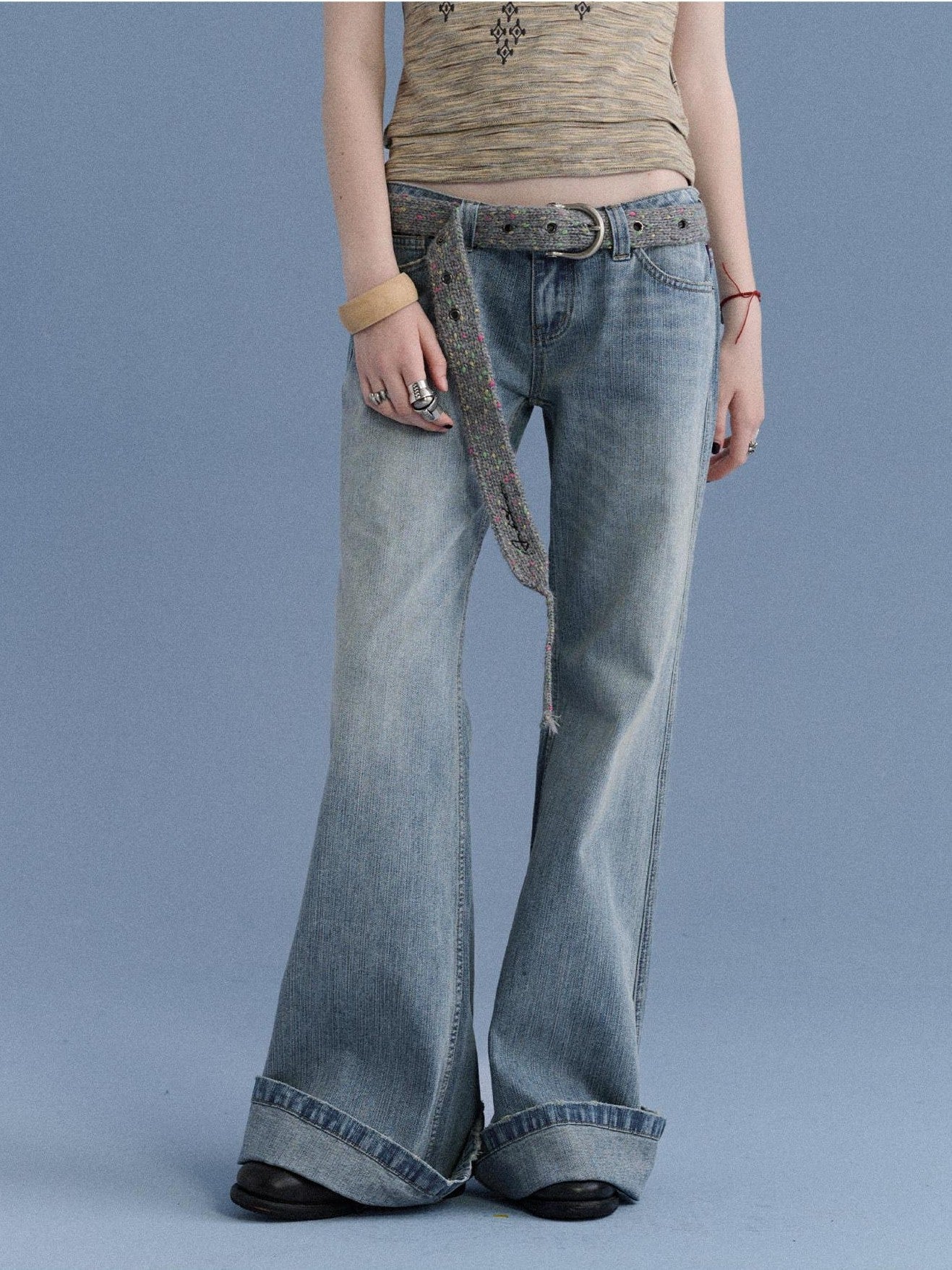 Achihara Beach Washed Low Waist Slight Stretch Women&