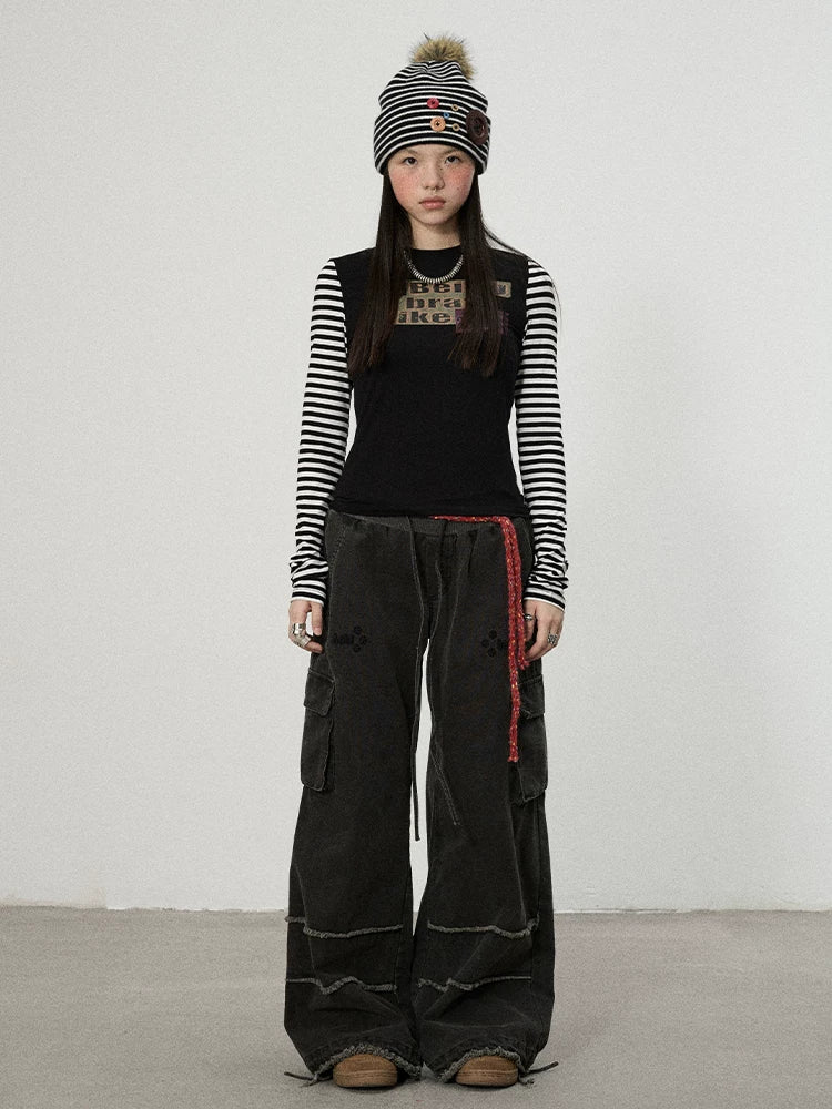 Achihara Being A Brat Like A Child Stripe Long Sleeve Top-1