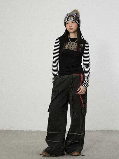 Achihara Being A Brat Like A Child Stripe Long Sleeve Top-2