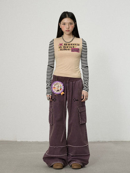 Achihara Being A Brat Like A Child Stripe Long Sleeve Top-3