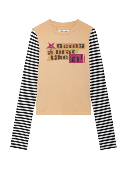 Being A Brat Like A Child Stripe Long Sleeve Top