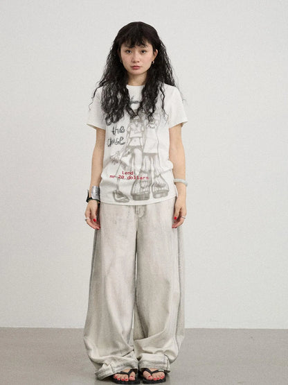 Bestie Borrowed Tee Retro Washed Cotton
