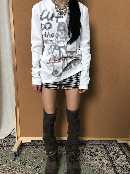 Achihara Bestie Borrowed Tee Retro Washed Cotton