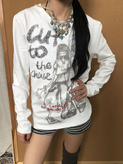 Achihara Bestie Borrowed Tee Retro Washed Cotton