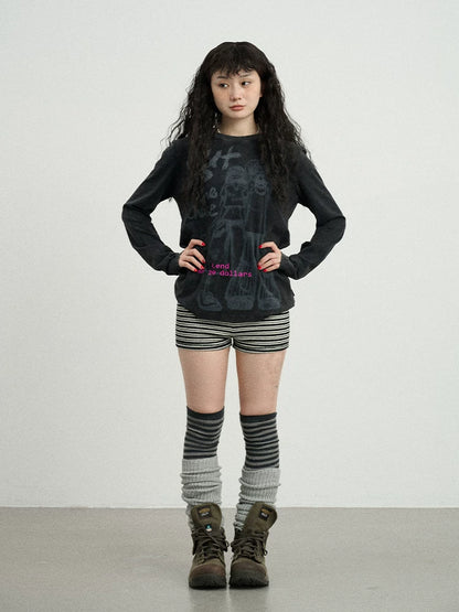 Achihara Bestie Borrowed Tee Retro Washed Cotton-4