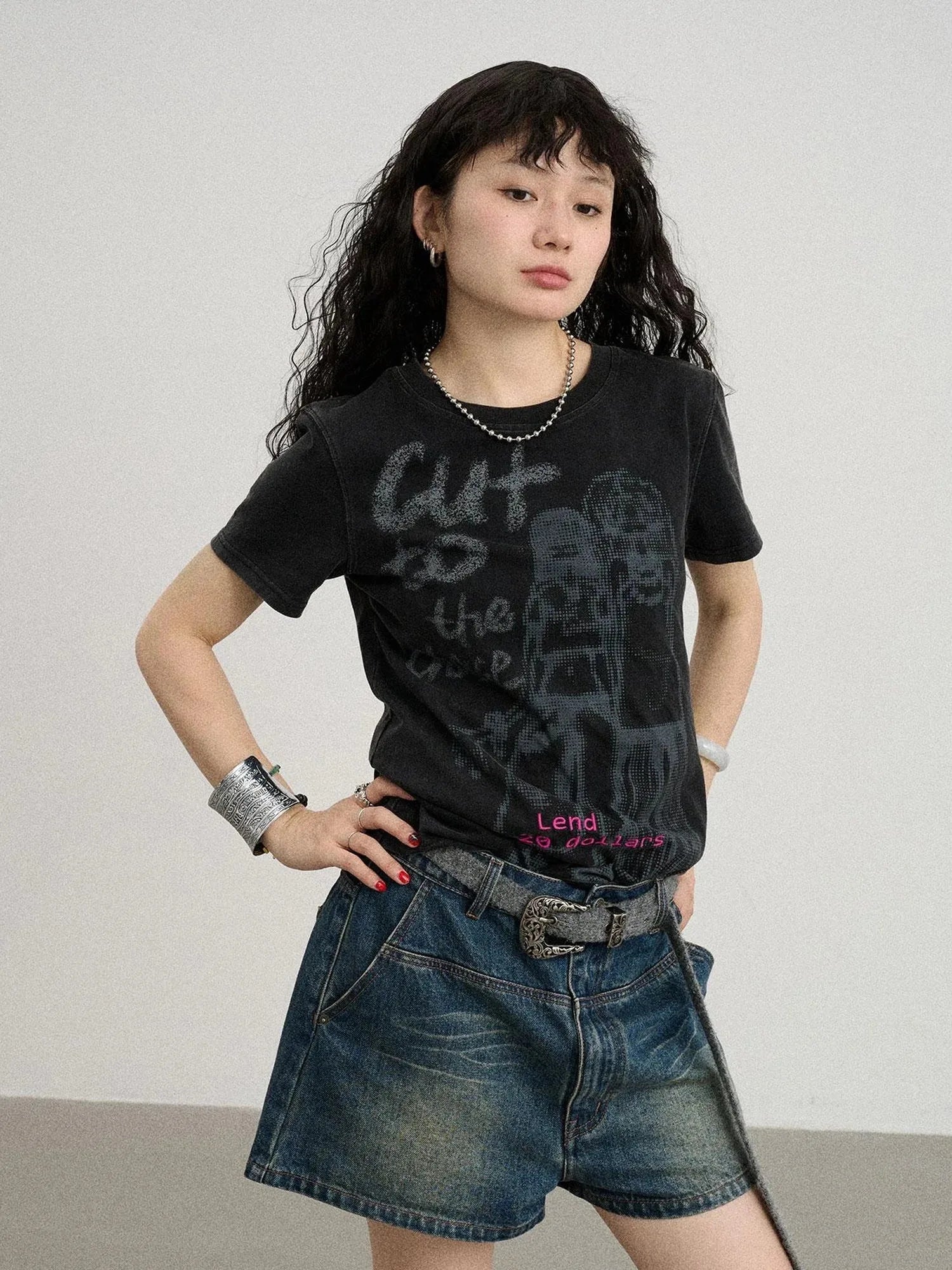 Bestie Borrowed Tee Retro Washed Cotton
