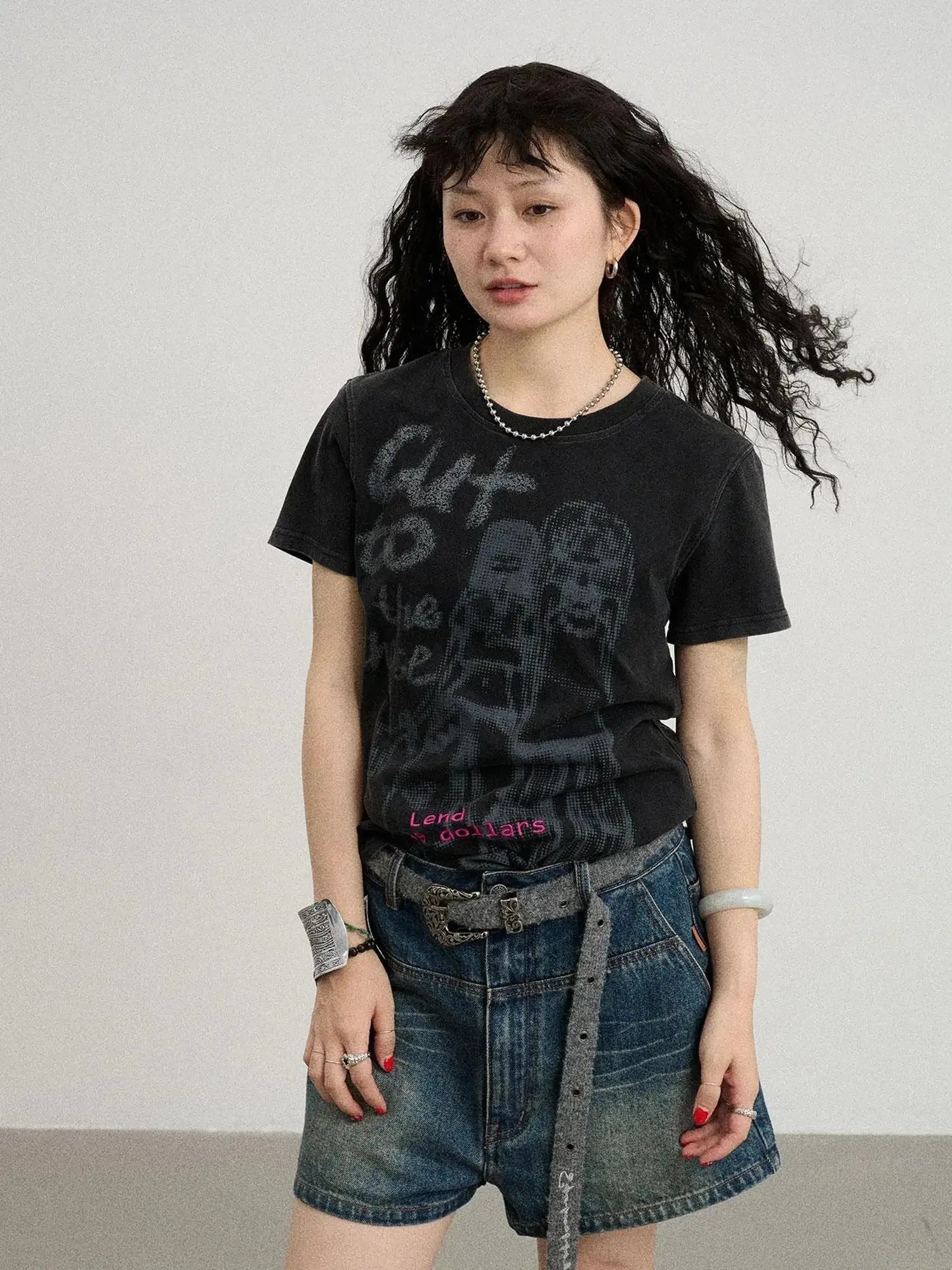 Bestie Borrowed Tee Retro Washed Cotton