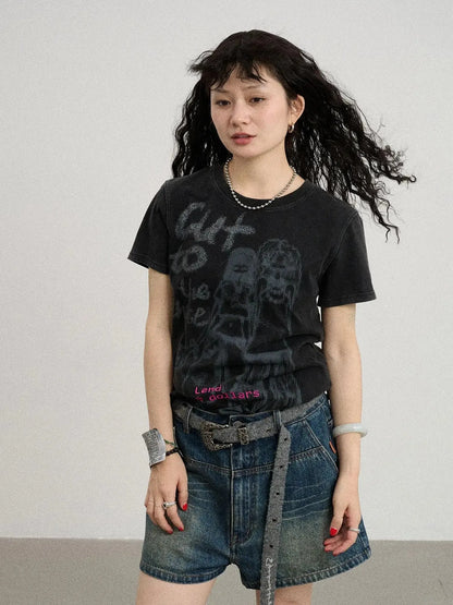 Bestie Borrowed Tee Retro Washed Cotton