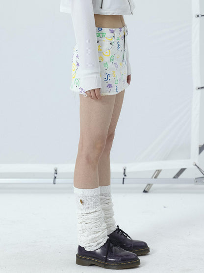 Achihara Blessed High Waist Slim Fit Cotton Mini Skirt