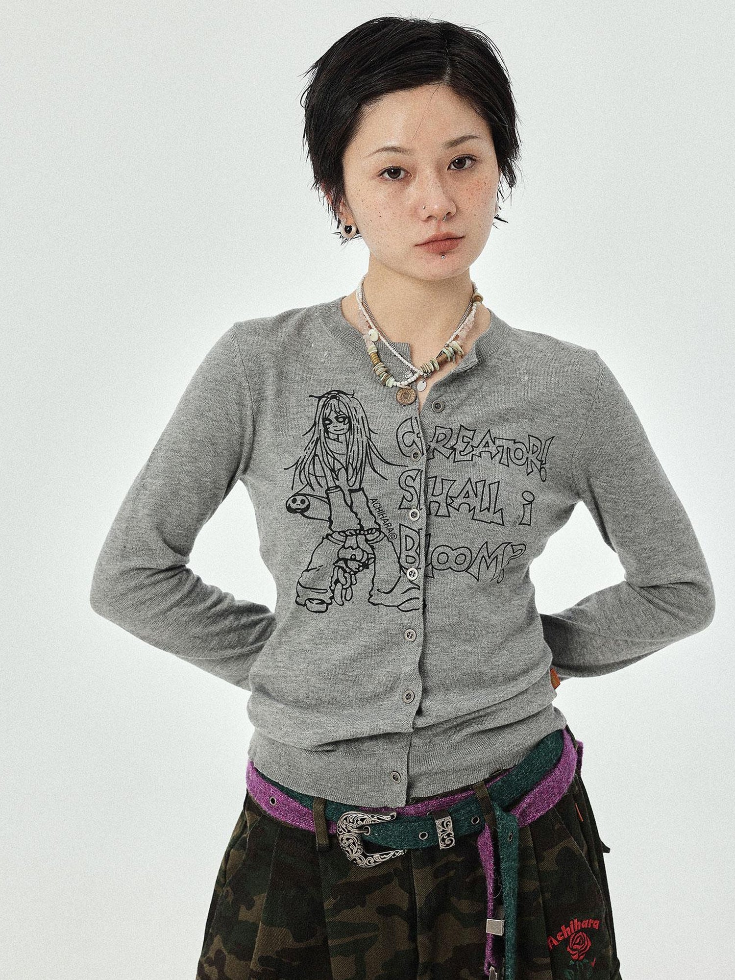 Achihara Blooming Poetry Knit Cardigan