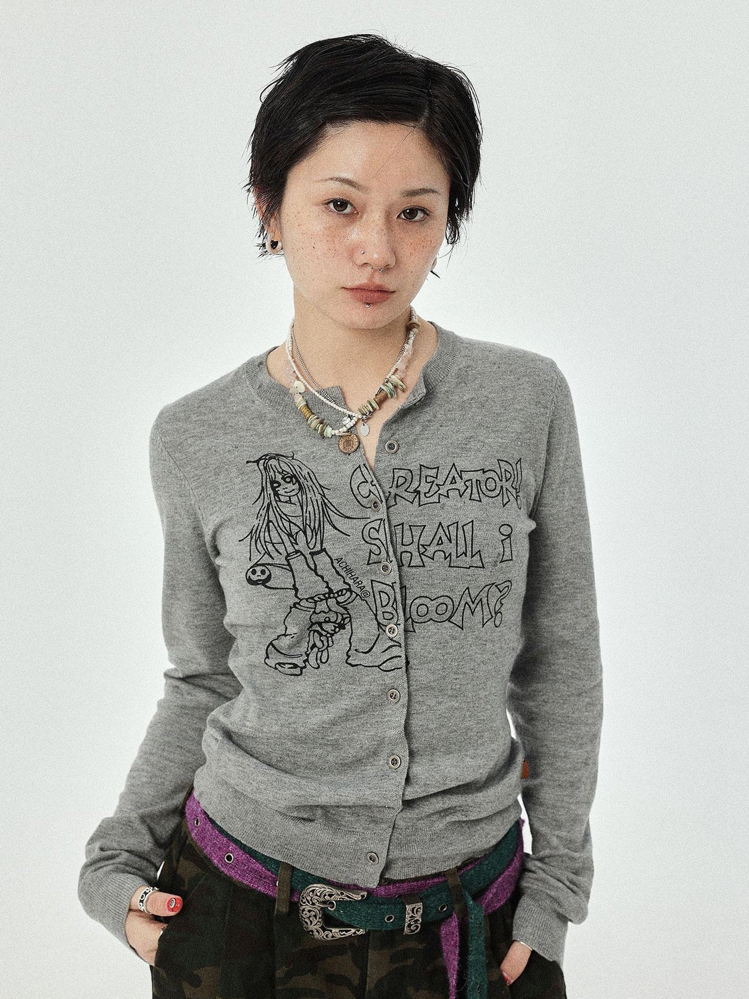 Achihara Blooming Poetry Knit Cardigan