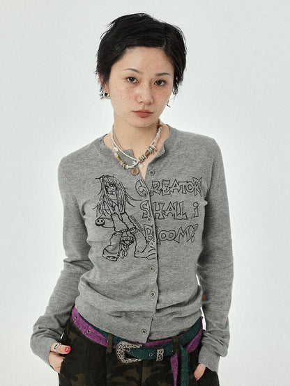 Achihara Blooming Poetry Knit Cardigan
