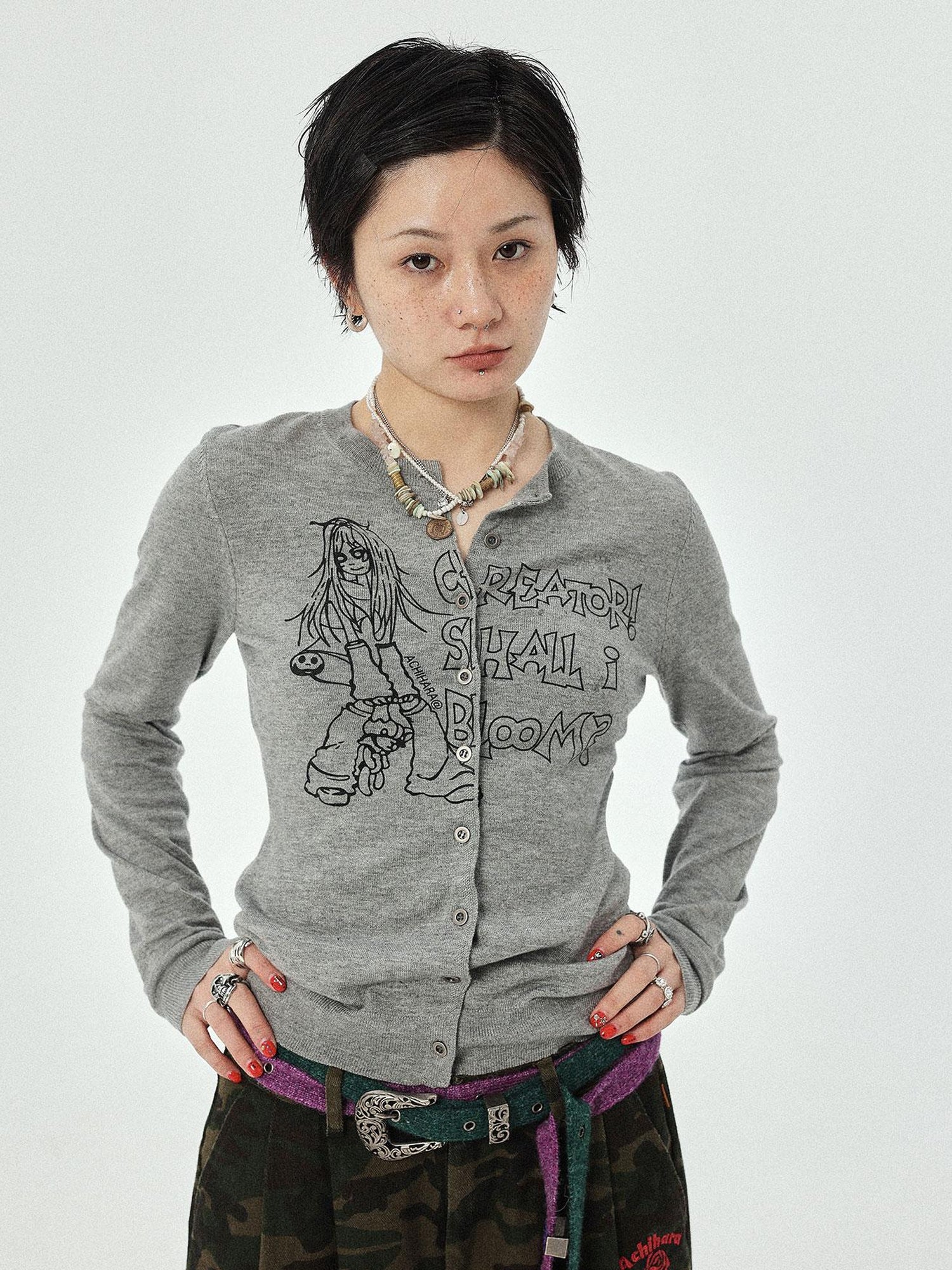 Achihara Blooming Poetry Knit Cardigan