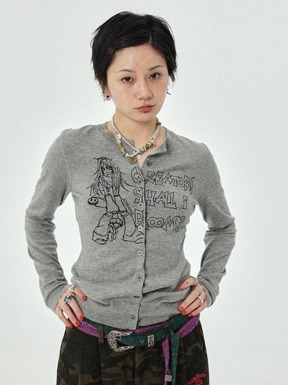 Achihara Blooming Poetry Knit Cardigan