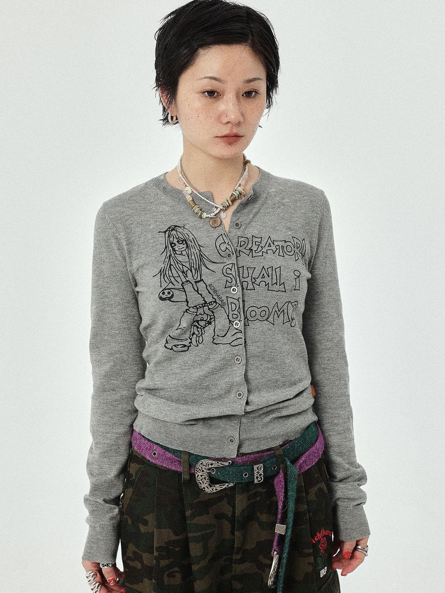 Achihara Blooming Poetry Knit Cardigan