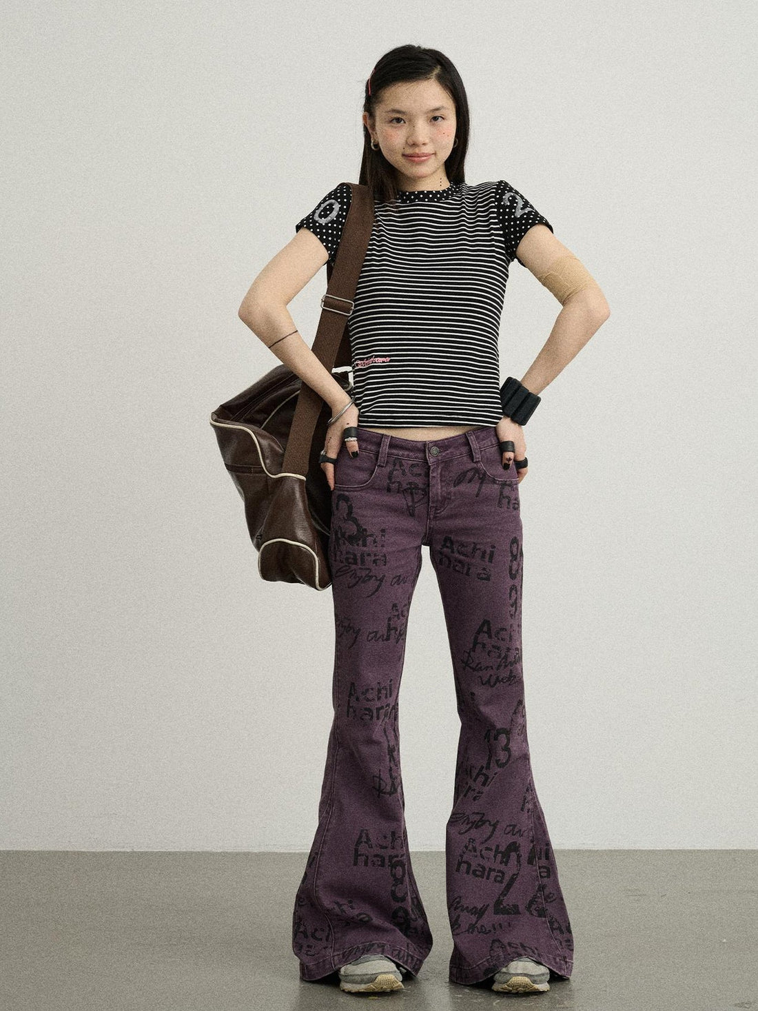 Achihara Blueberry Flare Denim Pants