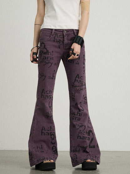 Achihara Blueberry Flare Denim Pants