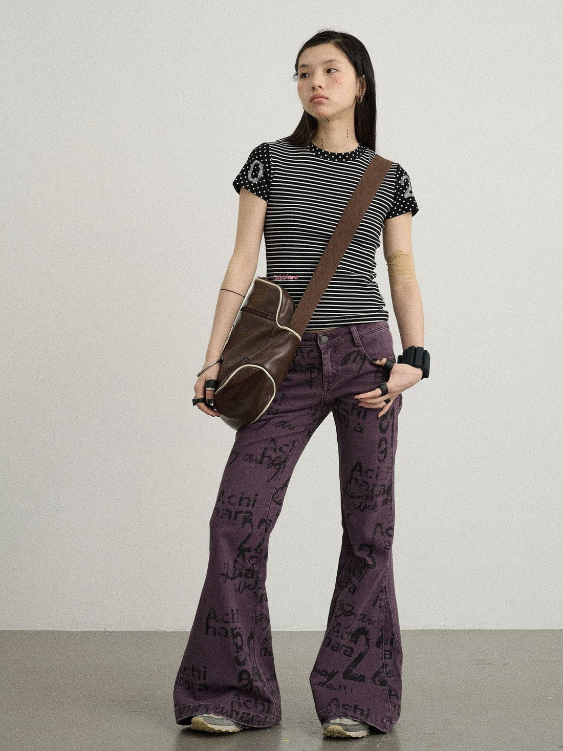 Achihara Blueberry Flare Denim Pants
