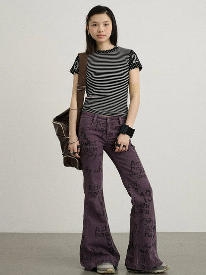 Blueberry Flare Denim Pants