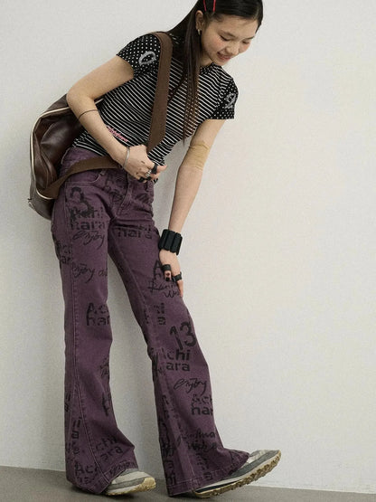 Blueberry Flare Denim Pants
