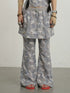Achihara Blueberry Ice Camouflage Flare Palazzo Pants-1