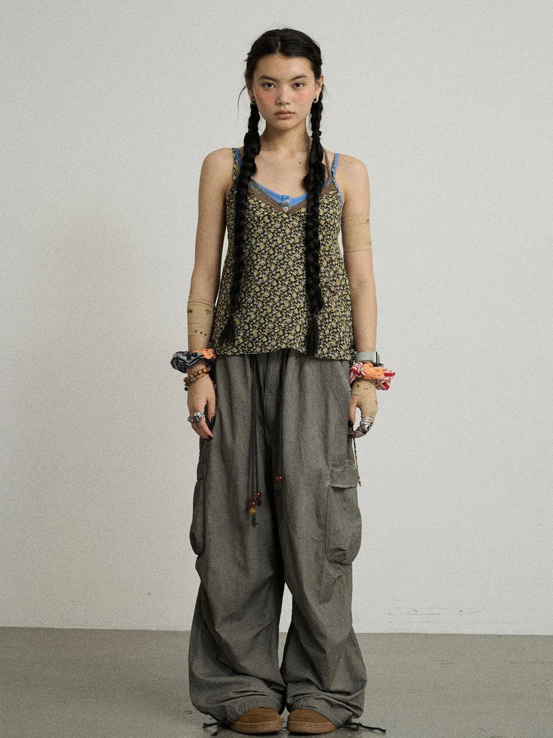 Blurred Focus Wide Leg Trousers