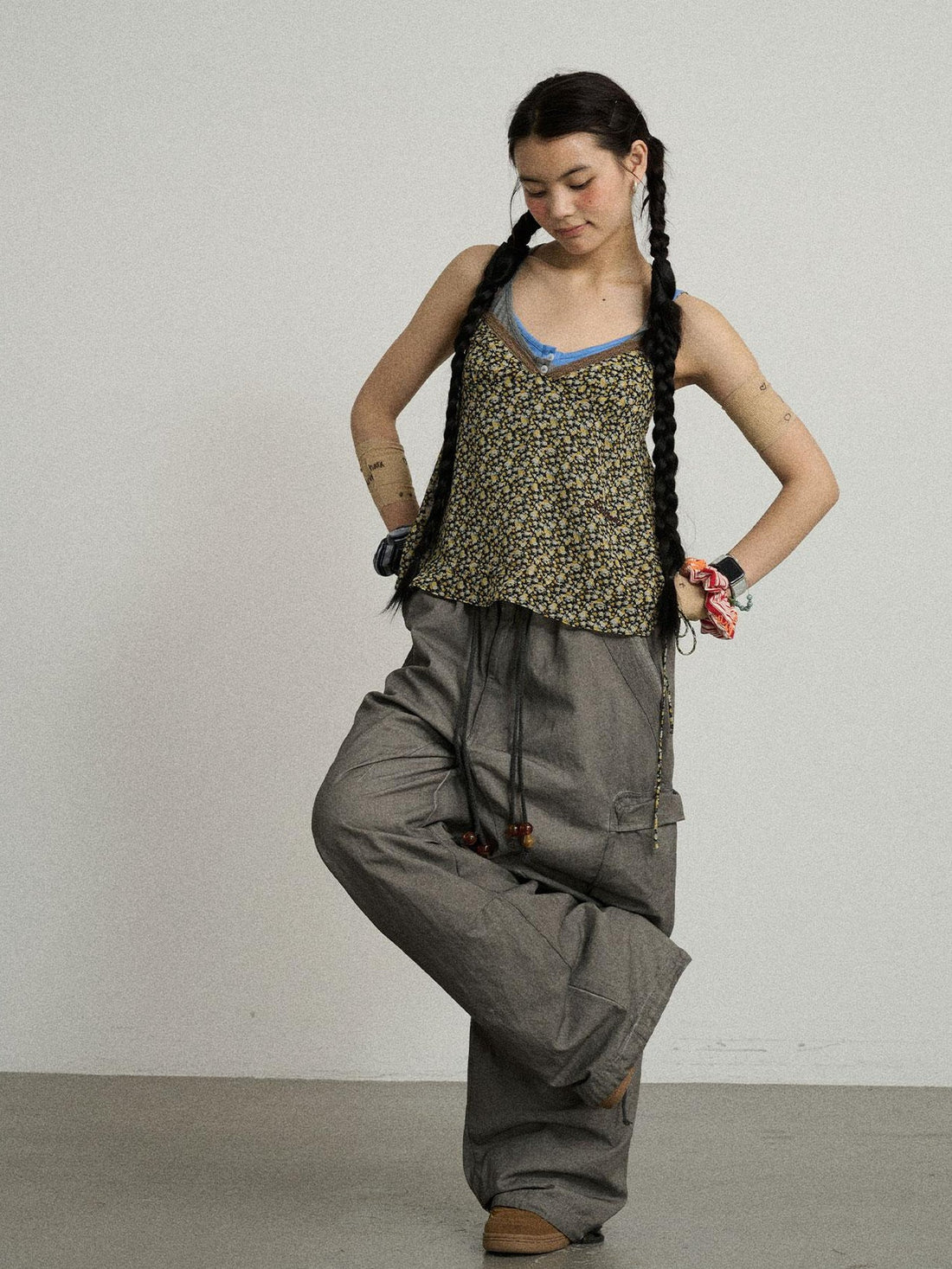 Achihara Blurred Focus Wide Leg Trousers