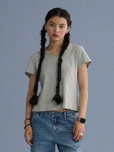 Achihara_Breathable_Cotton_Blend_V-neck_Straight_Fit_Women_Short_Sleeve_T-Shirts_MISSTT