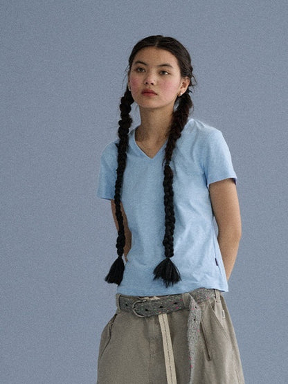 Achihara_Breathable_Cotton_Blend_V-neck_Straight_Fit_Women_Short_Sleeve_T-Shirts_MISSTT