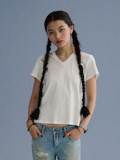 Achihara_Breathable_Cotton_Blend_V-neck_Straight_Fit_Women_Short_Sleeve_T-Shirts_MISSTT