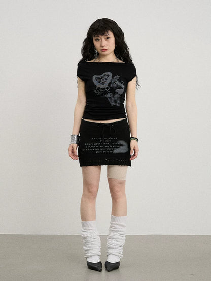 Achihara Breathable Knit A-Line Skirt-1