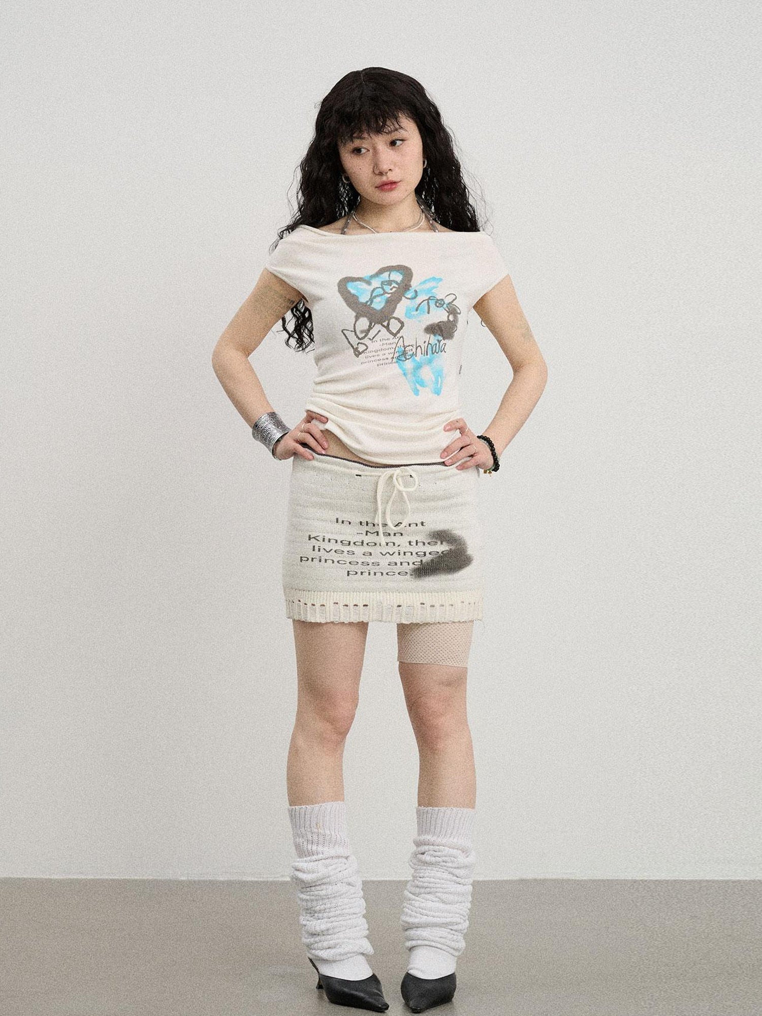 Achihara Breathable Knit A-Line Skirt