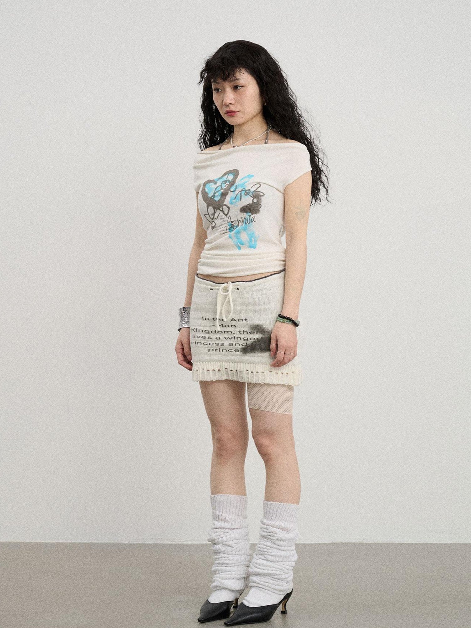 Achihara Breathable Knit A-Line Skirt