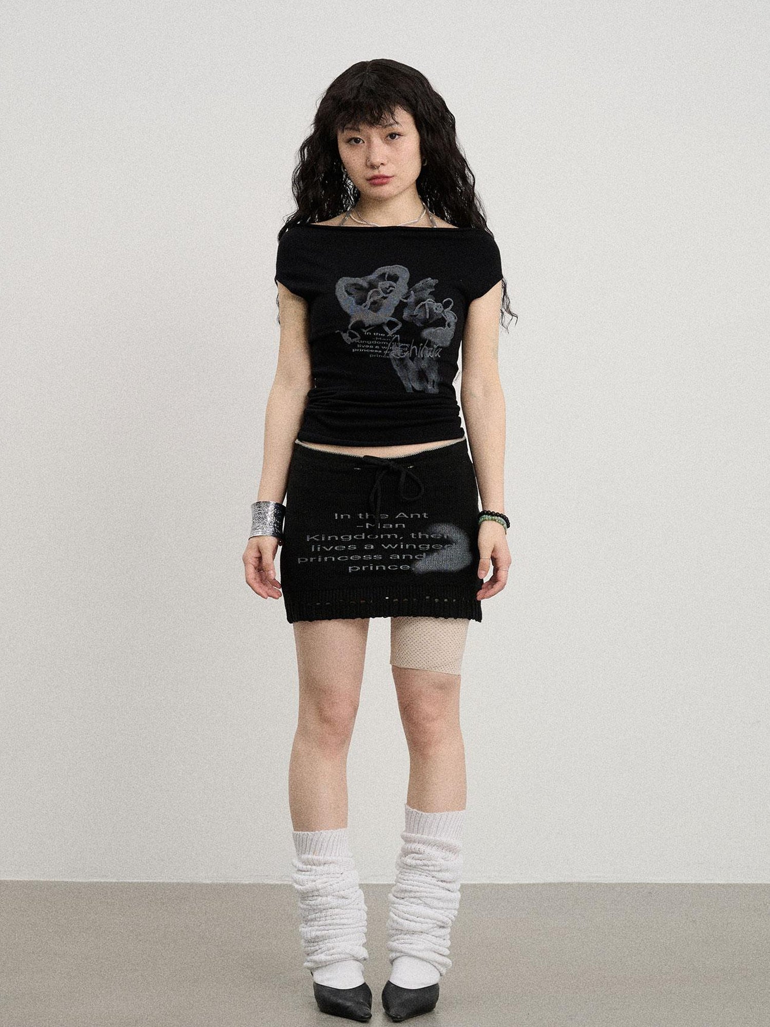 Achihara Breathable Knit A-Line Skirt