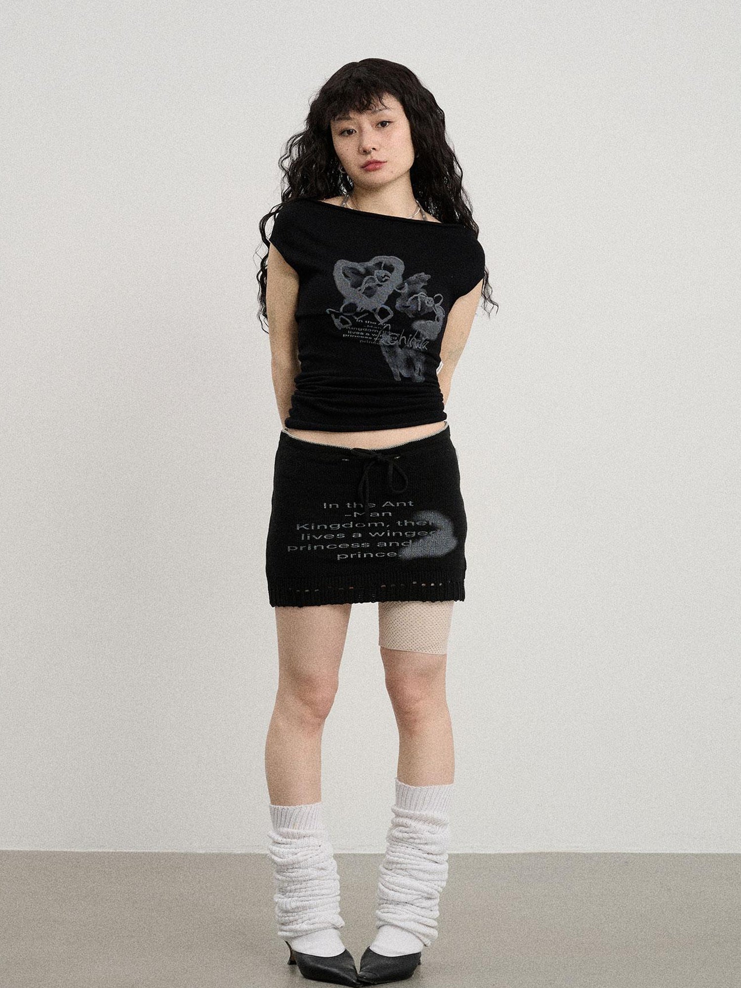 Achihara Breathable Knit A-Line Skirt