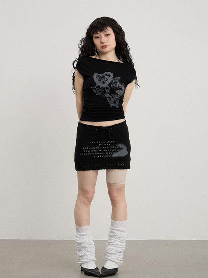 Achihara Breathable Knit A-Line Skirt