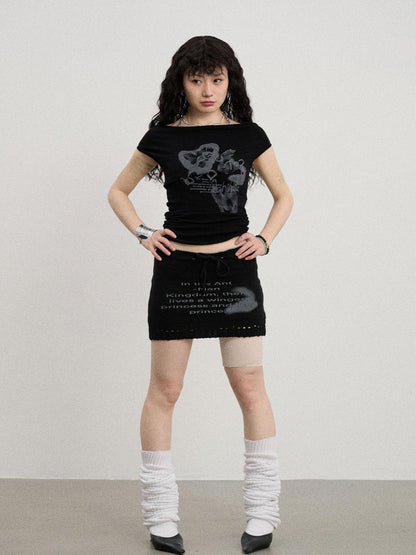 Achihara Breathable Knit A-Line Skirt