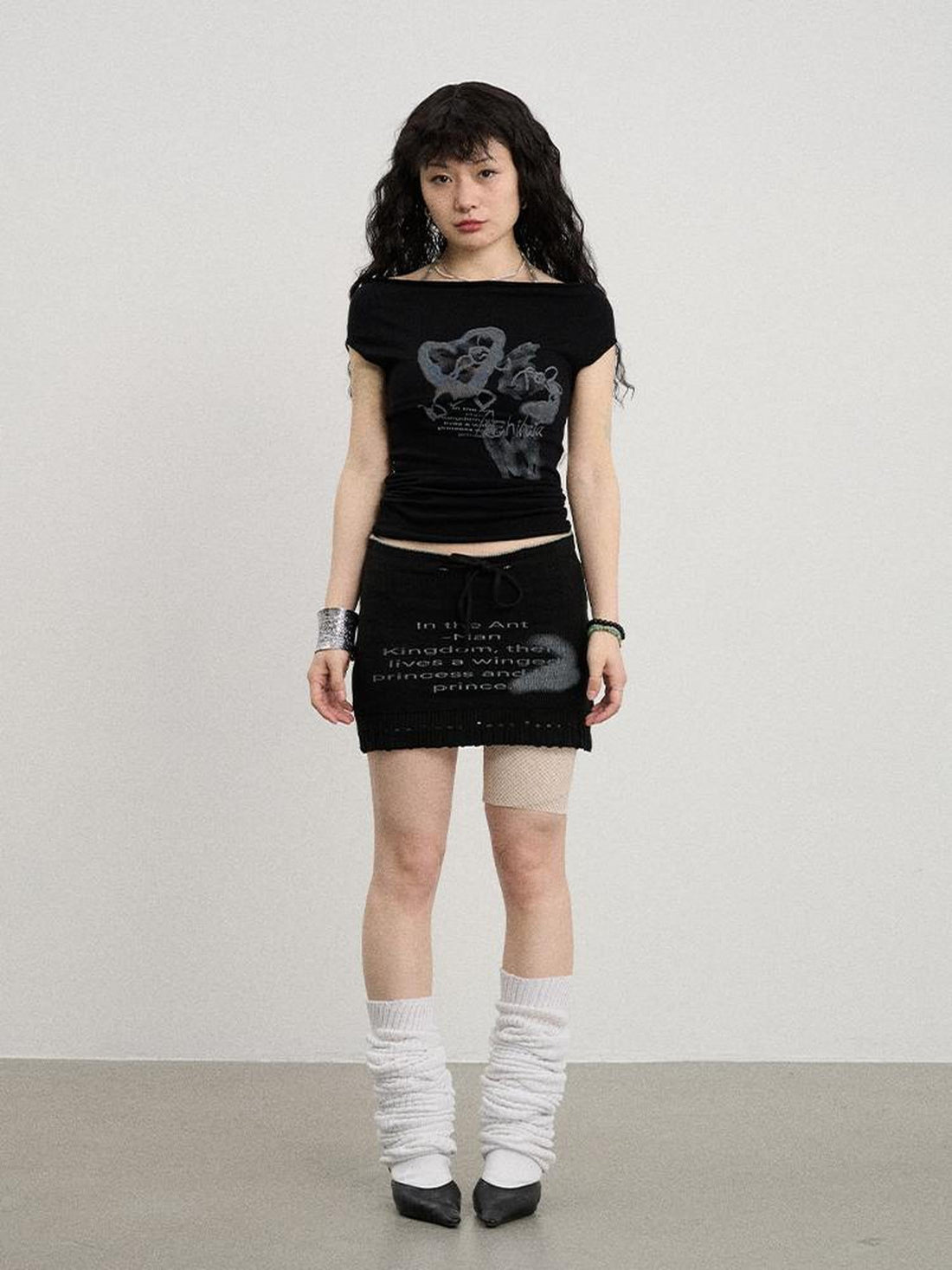 Achihara Breathable Knit A-Line Skirt