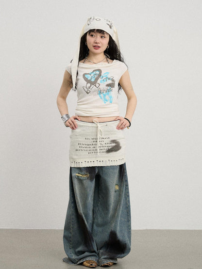 Achihara Breathable Knit A-Line Skirt