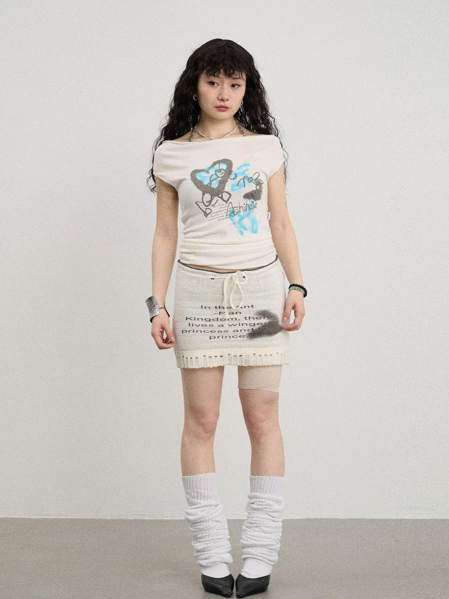 Achihara Breathable Knit A-Line Skirt