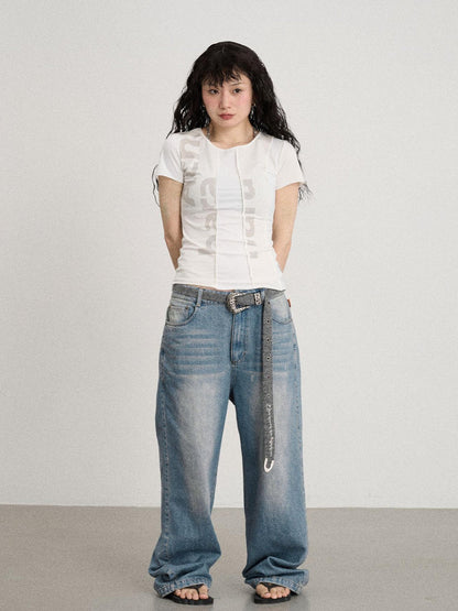 Achihara Breathable Split Knit Summer Tee