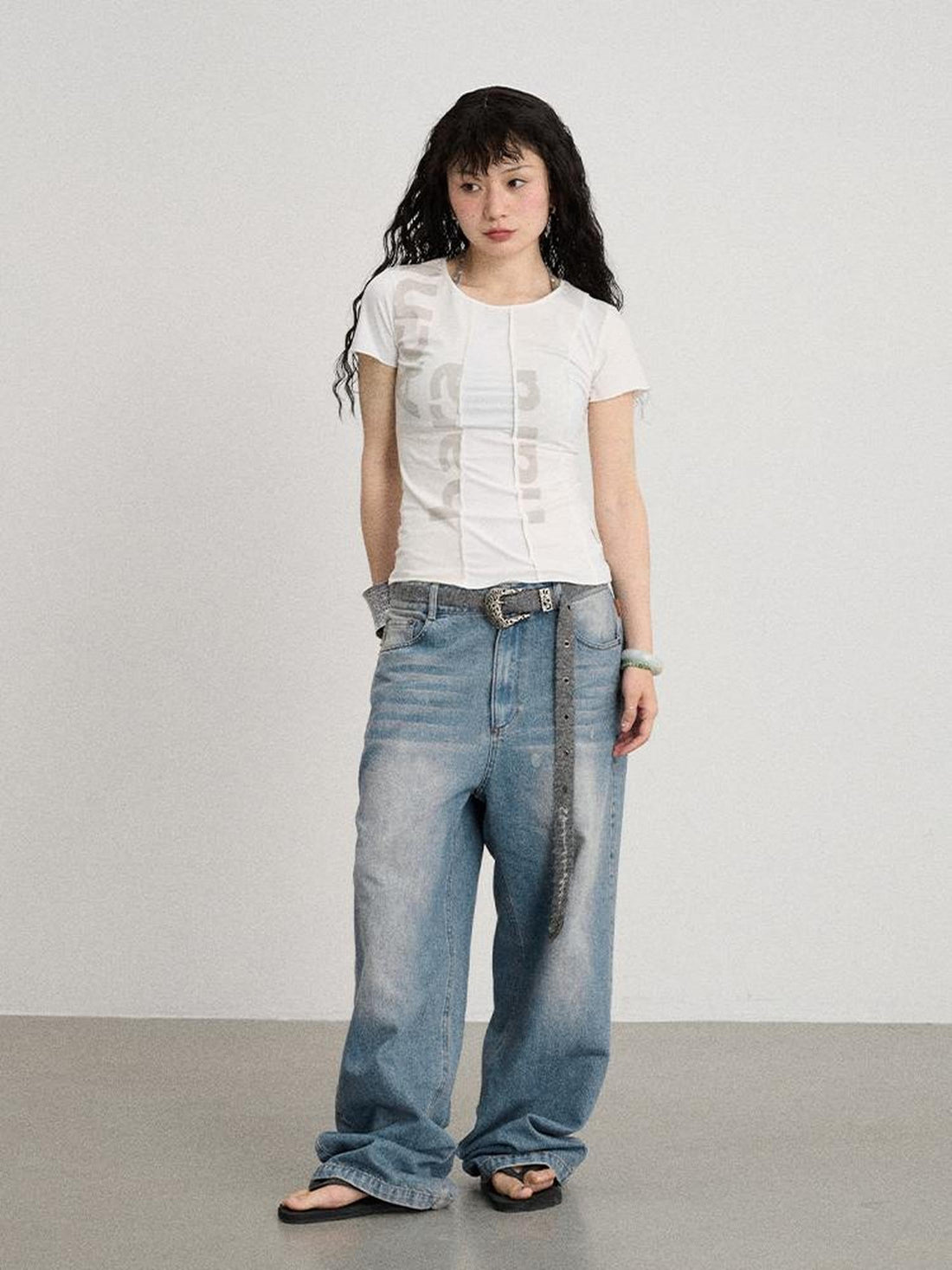 Achihara Breathable Split Knit Summer Tee