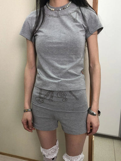 Breton Chain Romance Stretch Shorts
