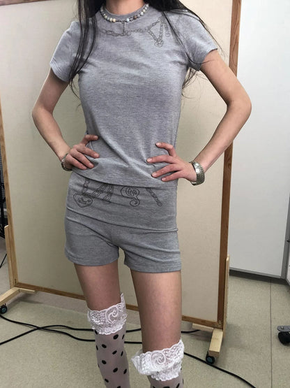 Breton Chain Romance Stretch Shorts