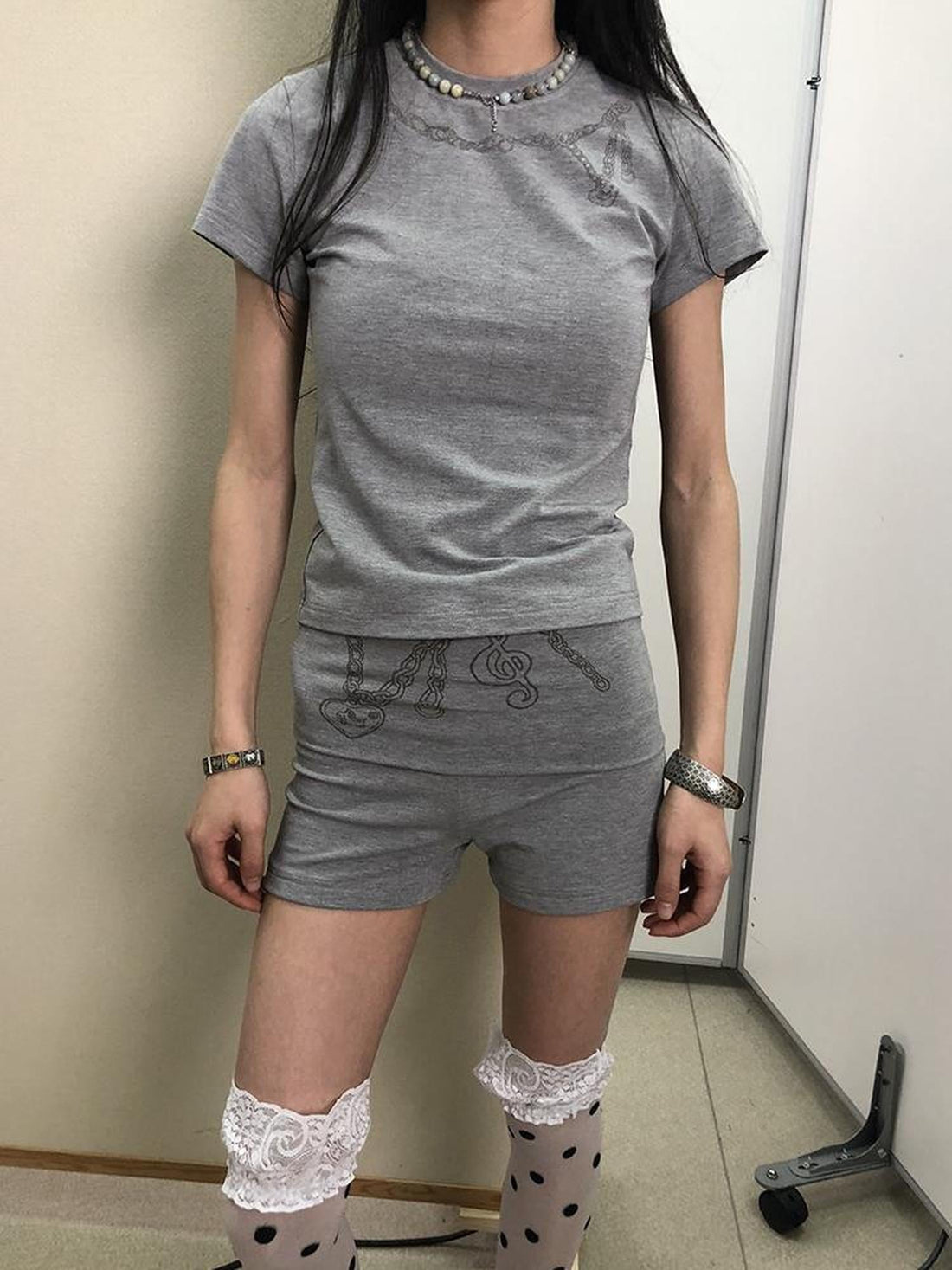 Achihara Breton Chain Romance Stretch Shorts