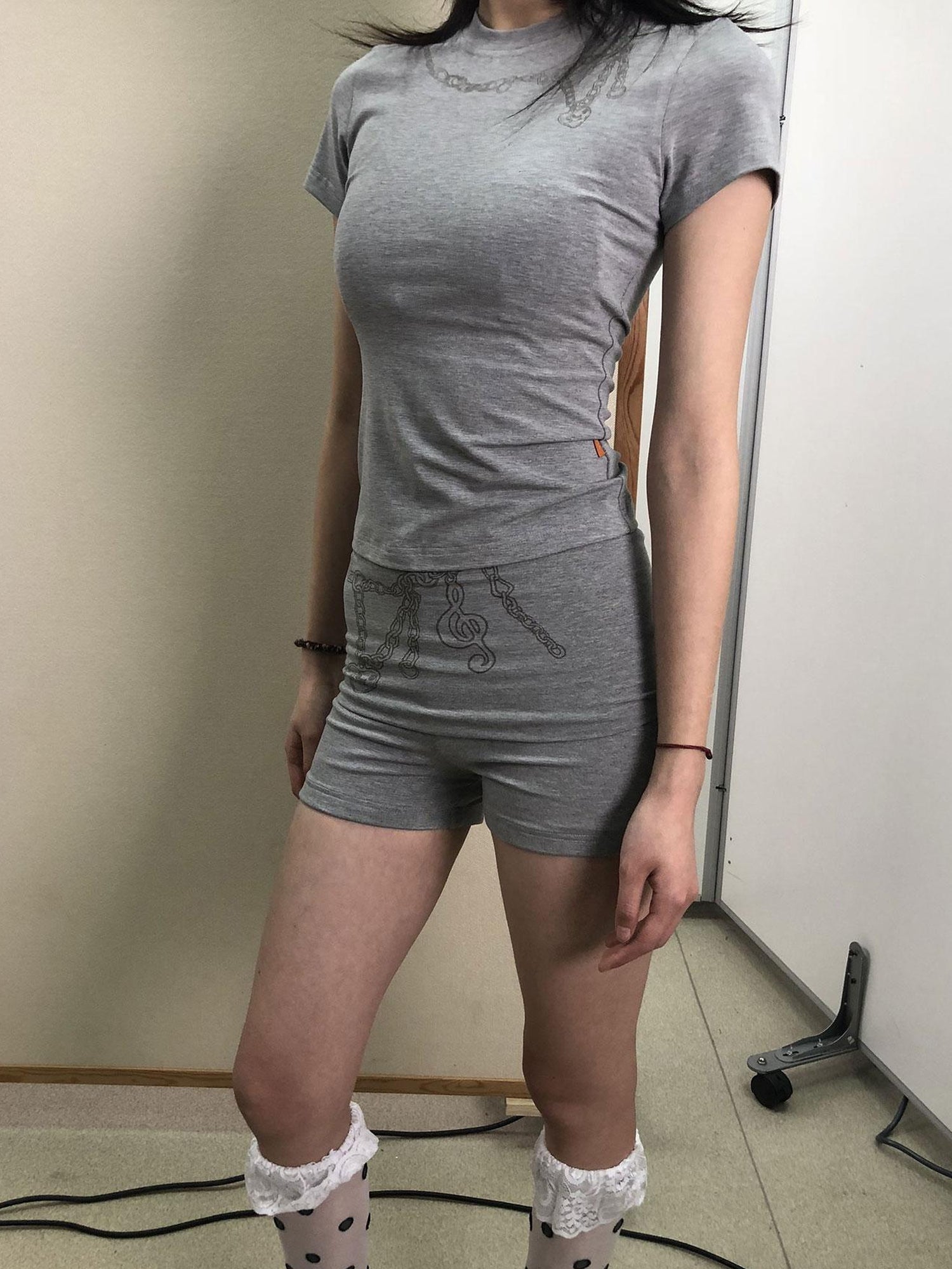 Achihara Breton Chain Romance Tee Feminine Symbolism Short Sleeve Top