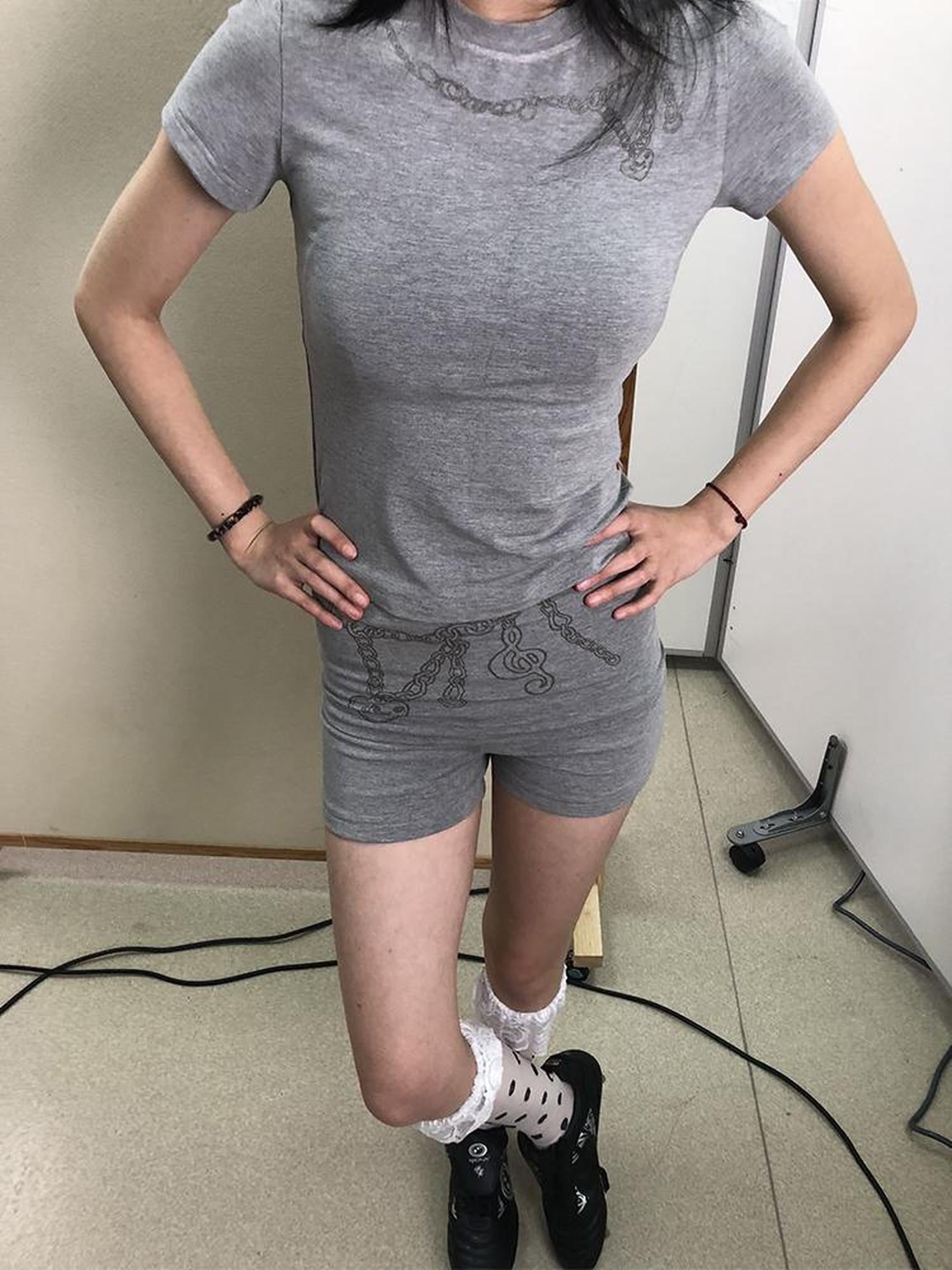 Achihara Breton Chain Romance Tee Feminine Symbolism Short Sleeve Top