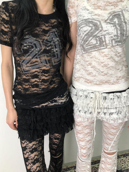 Achihara Breton Chun Lace Summer Tee